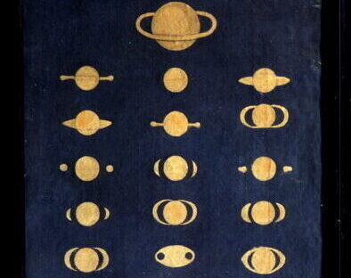 Una de las ilustraciones de Maria Clara Eimmart que representa una a Saturno desde varias perpectivas
